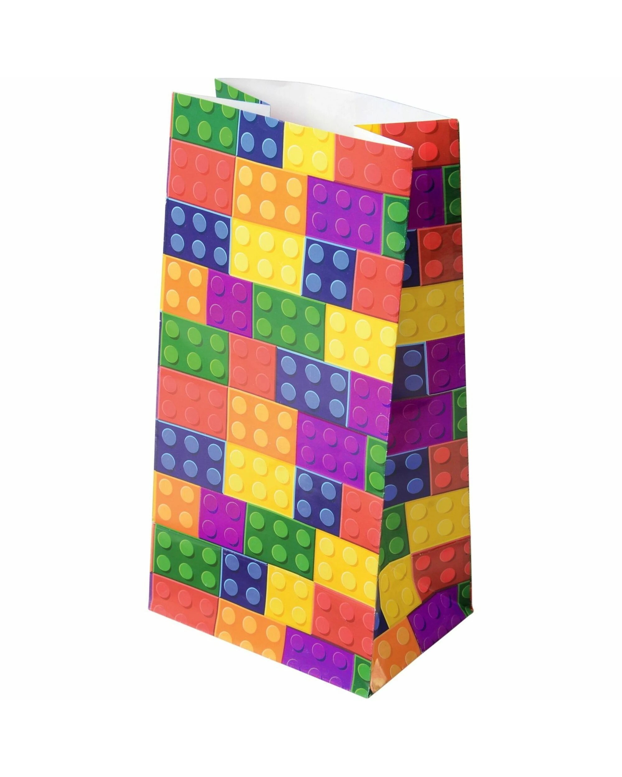 1 Partyrama Block Mania Paper Party Bags Pack of 12, 1 of 1