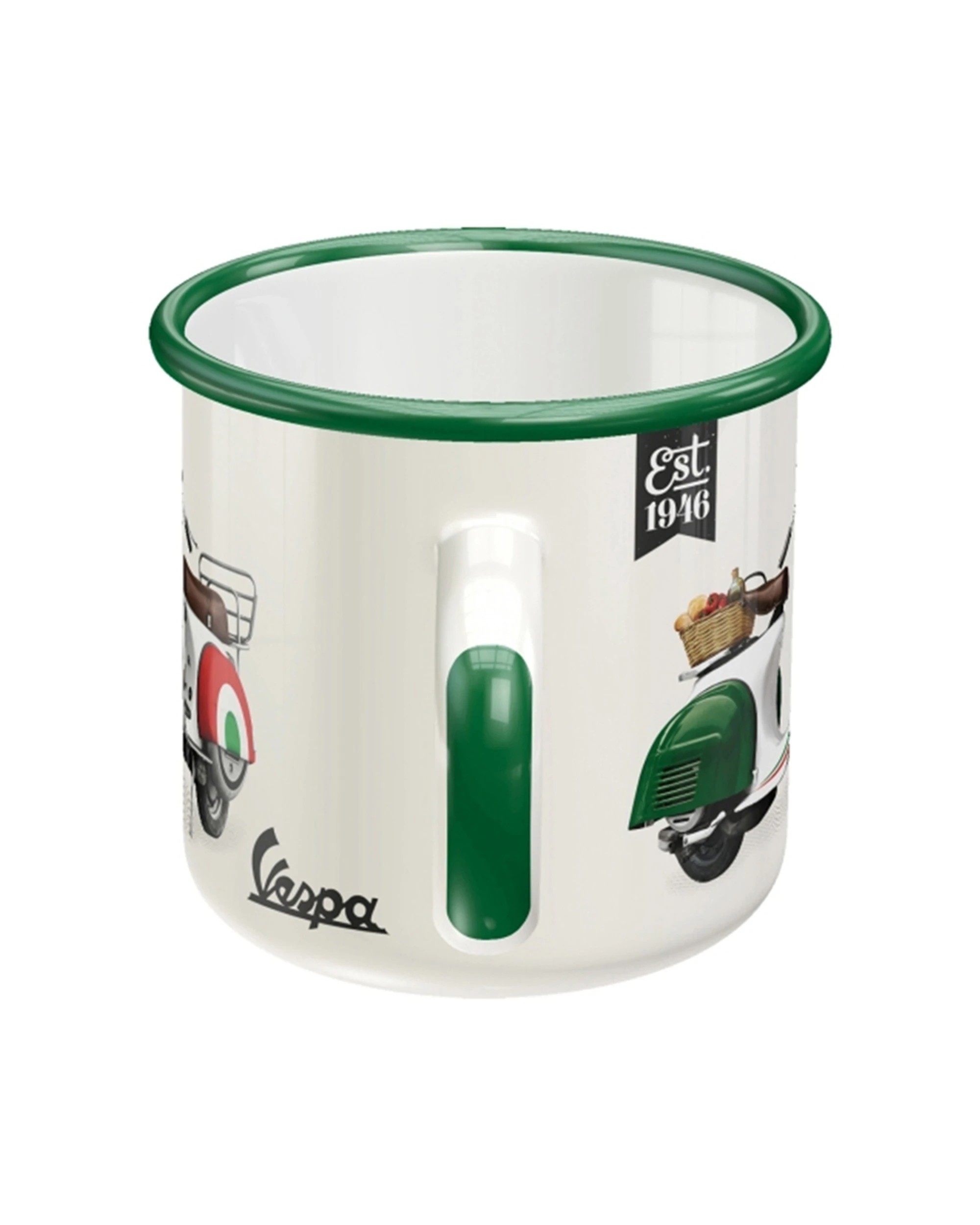 3 Nostalgic-Art Enamel Mug 360ml Mug - Vespa Italian Legend - Green, 3 of 4