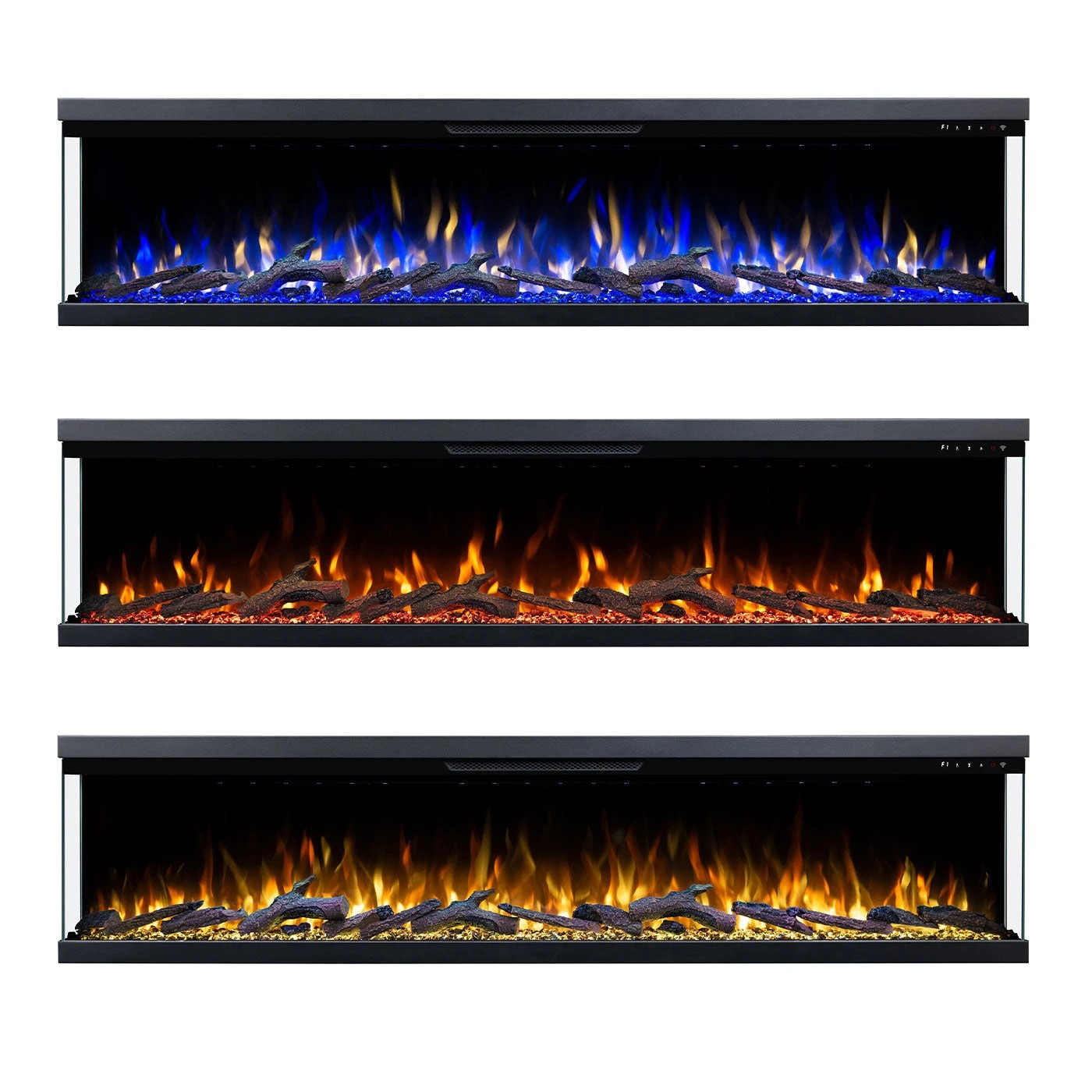 2 Moda Living Aspen 84 inch 3-Sided Electric Fireplace - Black, 2 of 7