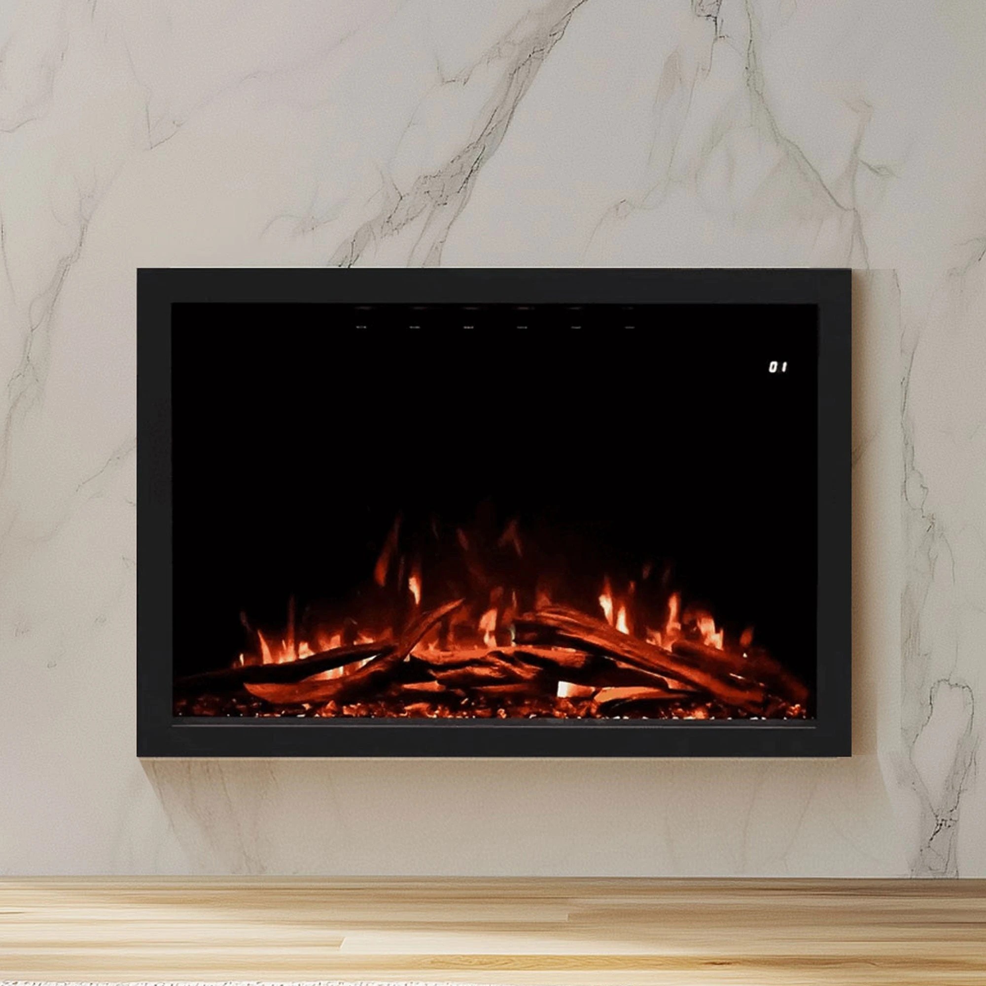1 Moda Living Nova 44 inch Electric Fireplace - Black, 1 of 4