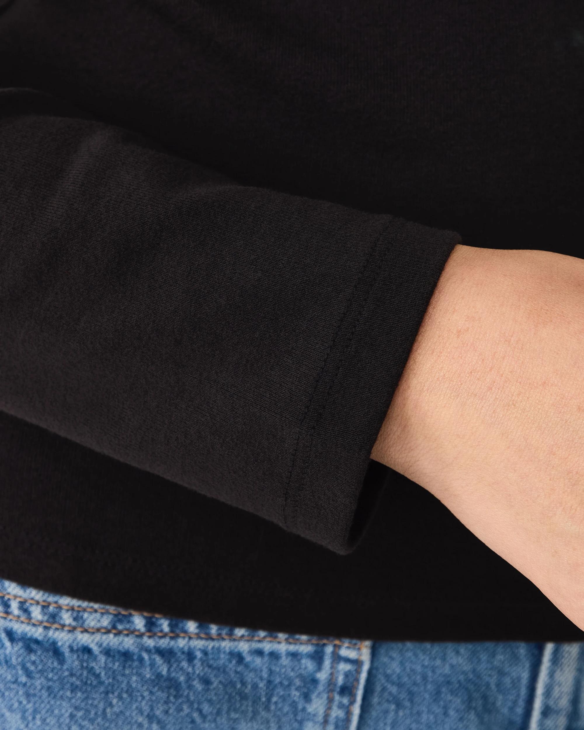 6 Long Sleeve Asymmetric Neck Top Black, 6 of 6
