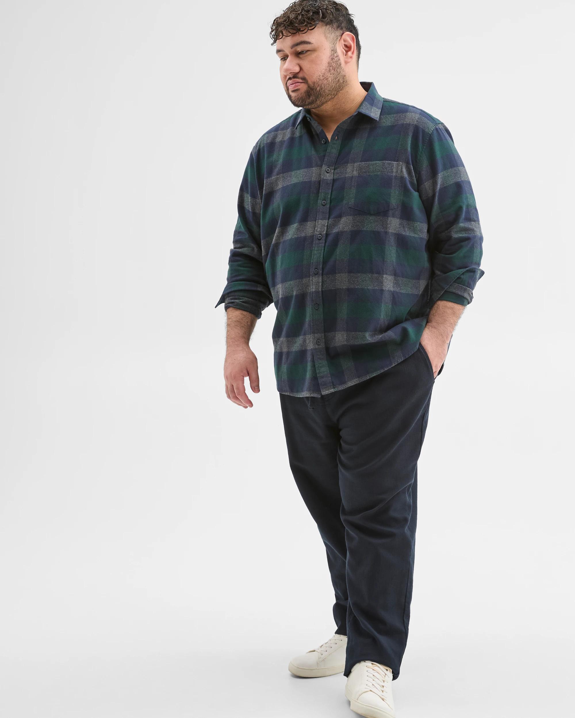 4 Target Man Plus Plus Size Australian Cotton Long Sleeve Flannelette Shirt WINTER GREEN, 4 of 7