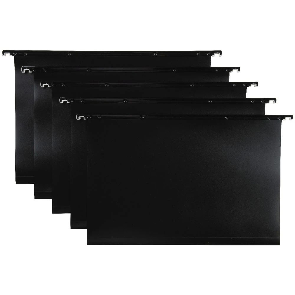 2 J.Burrows Foolscap PP Suspension Files 15 Pack Black, 2 of 3