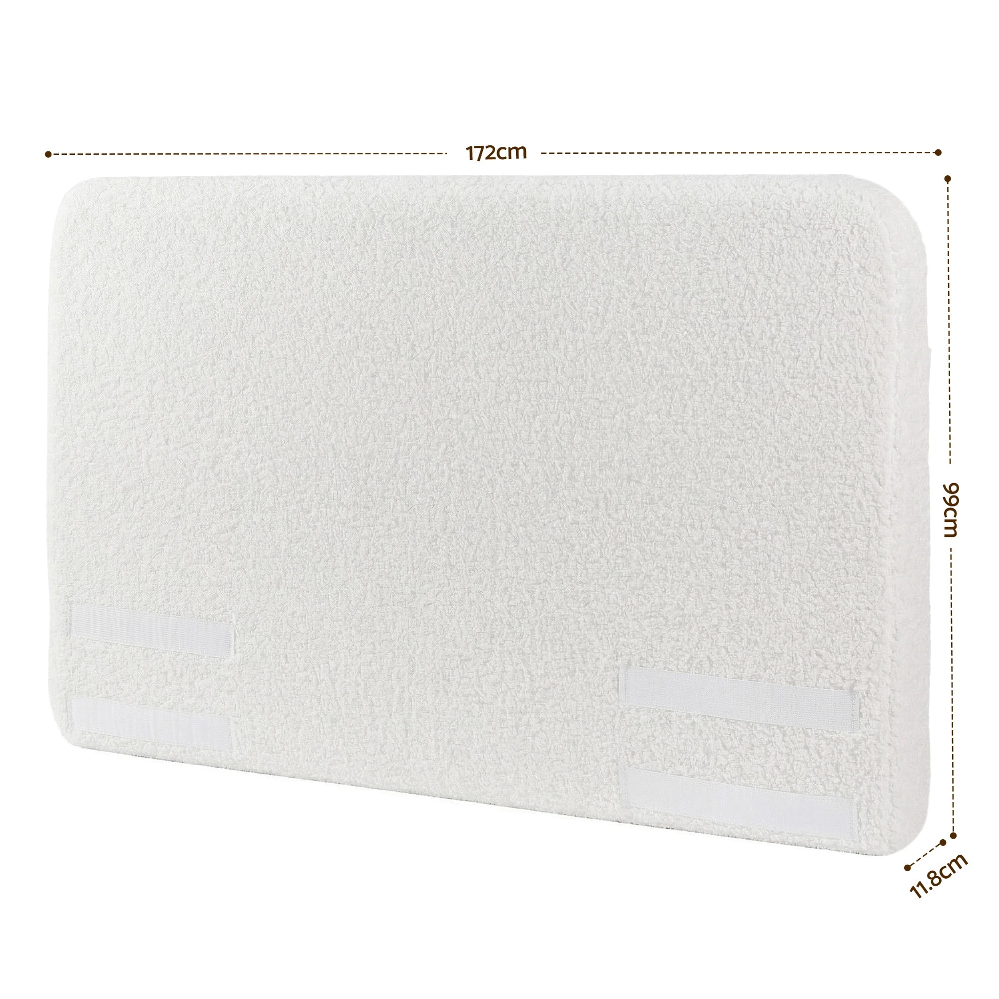 2 Artiss Queen Size Headboard for Bed Frame Boucle Fabric No-Assembly Removable Washable Cover 172cm - White, 2 of 8
