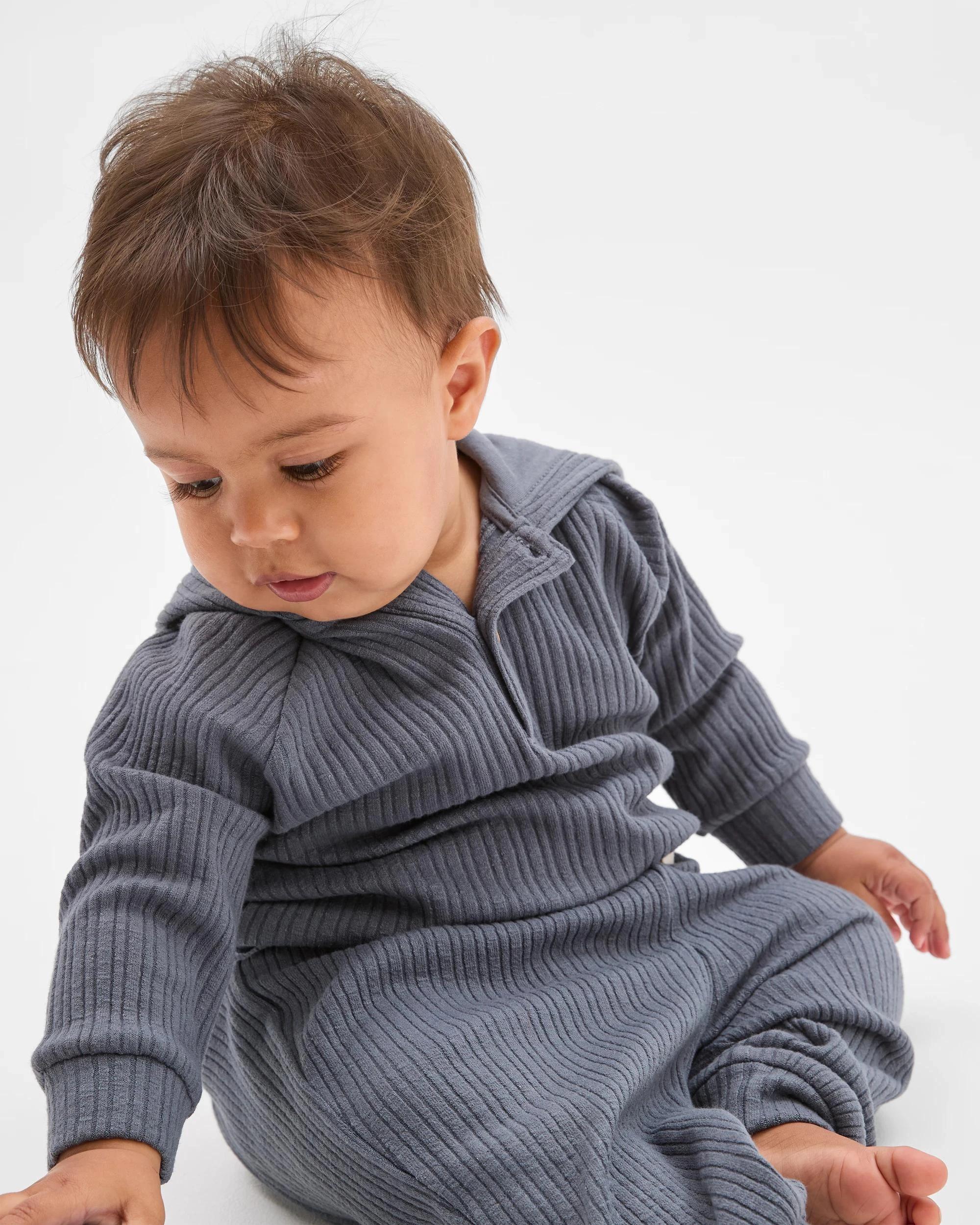 2 Target Baby Baby Ribbed Hoodie and Pants Set CHARCOAL, 2 of 5