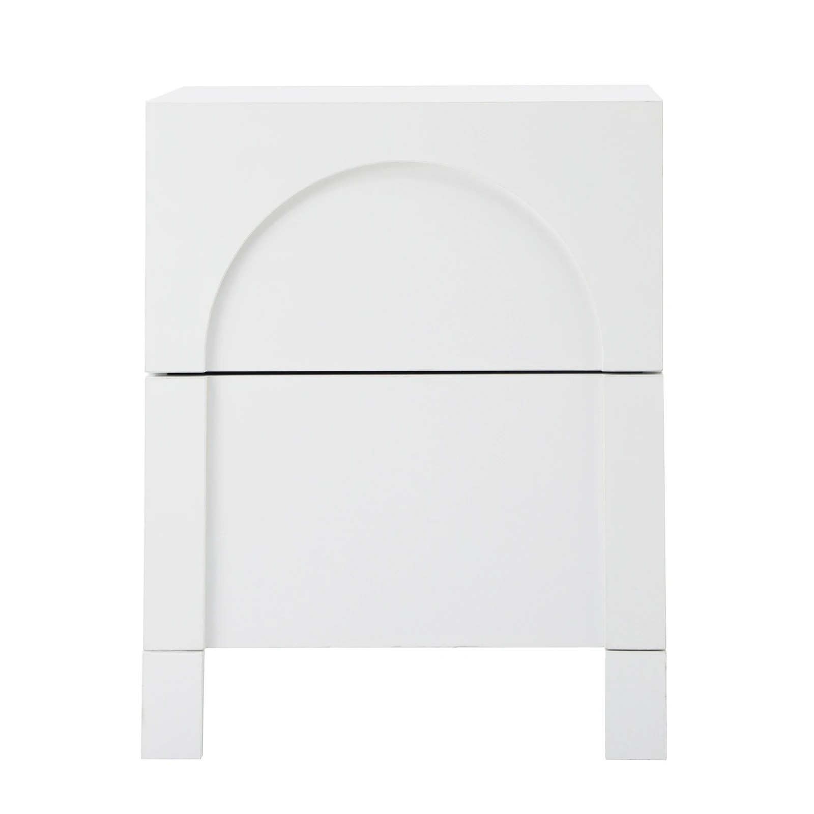 7 Oikiture Bedside Table 2 Drawers Side Table Storage Cabinet Nightstand
 - White, 7 of 10