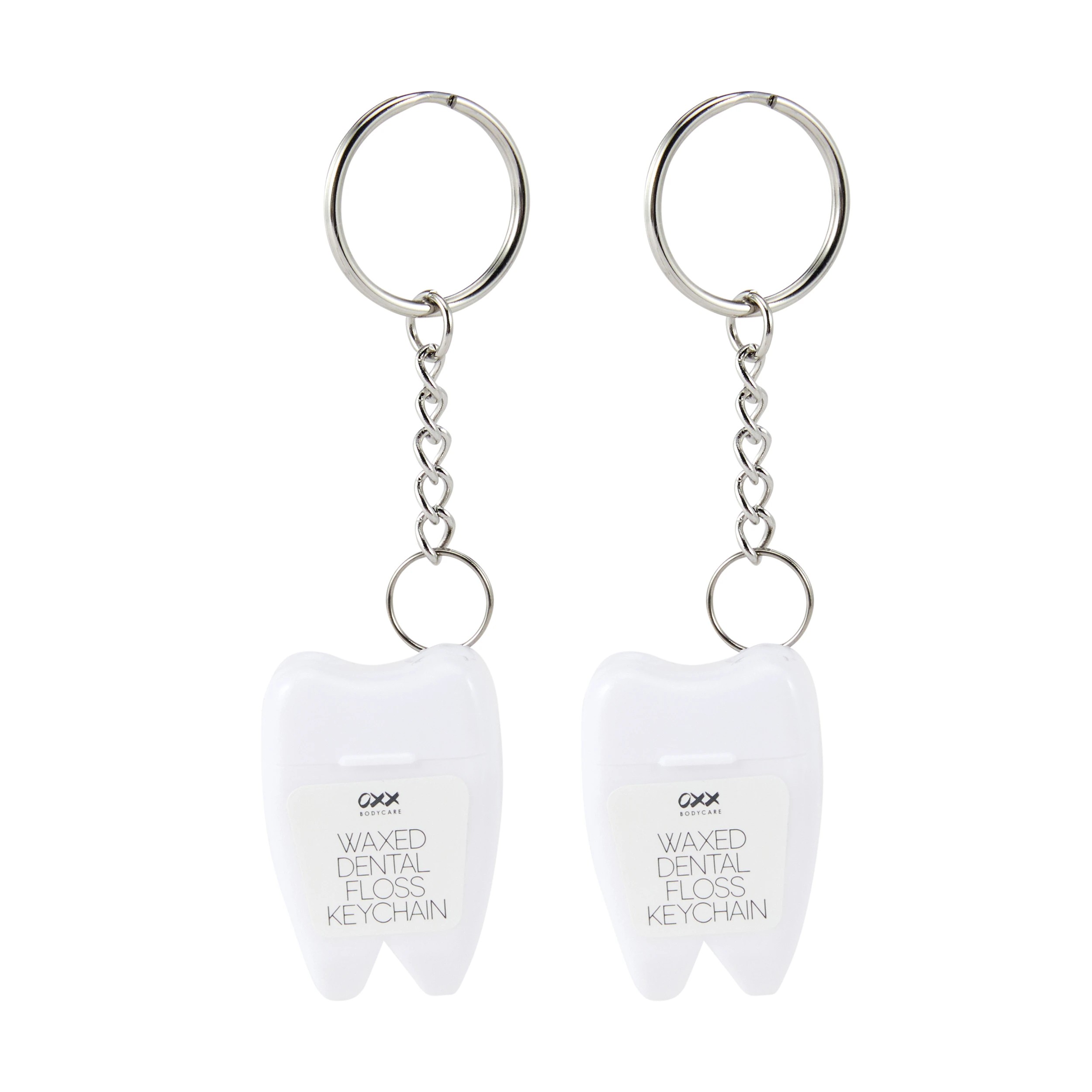 2 OXX Bodycare 2 Pack Waxed Dental Floss Keychains - Mint Flavoured, 2 of 5