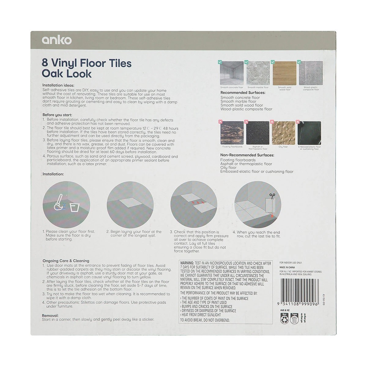 9 8 Pack Vinyl Floor Tiles - Oak Look, 9 of 9