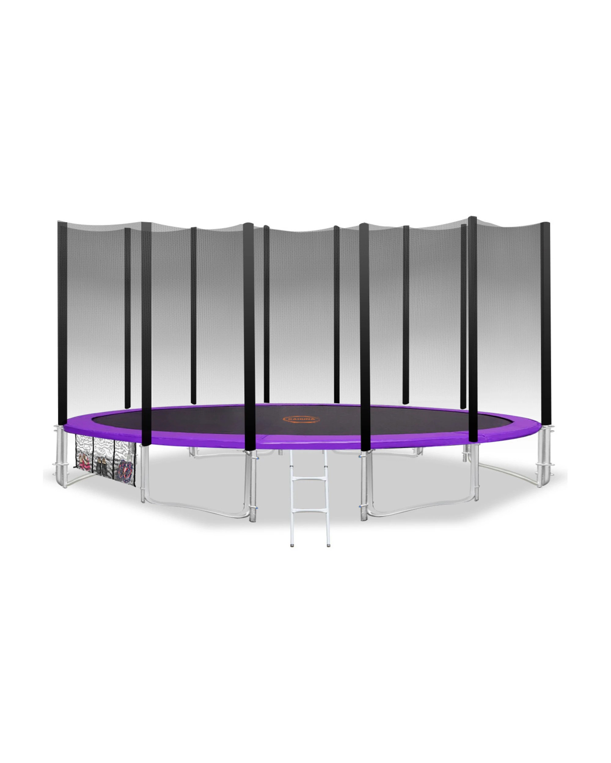 1 Kahuna Blizzard 16ft Trampoline with Safety Net and Basketball Set - Purple, 1 of 8