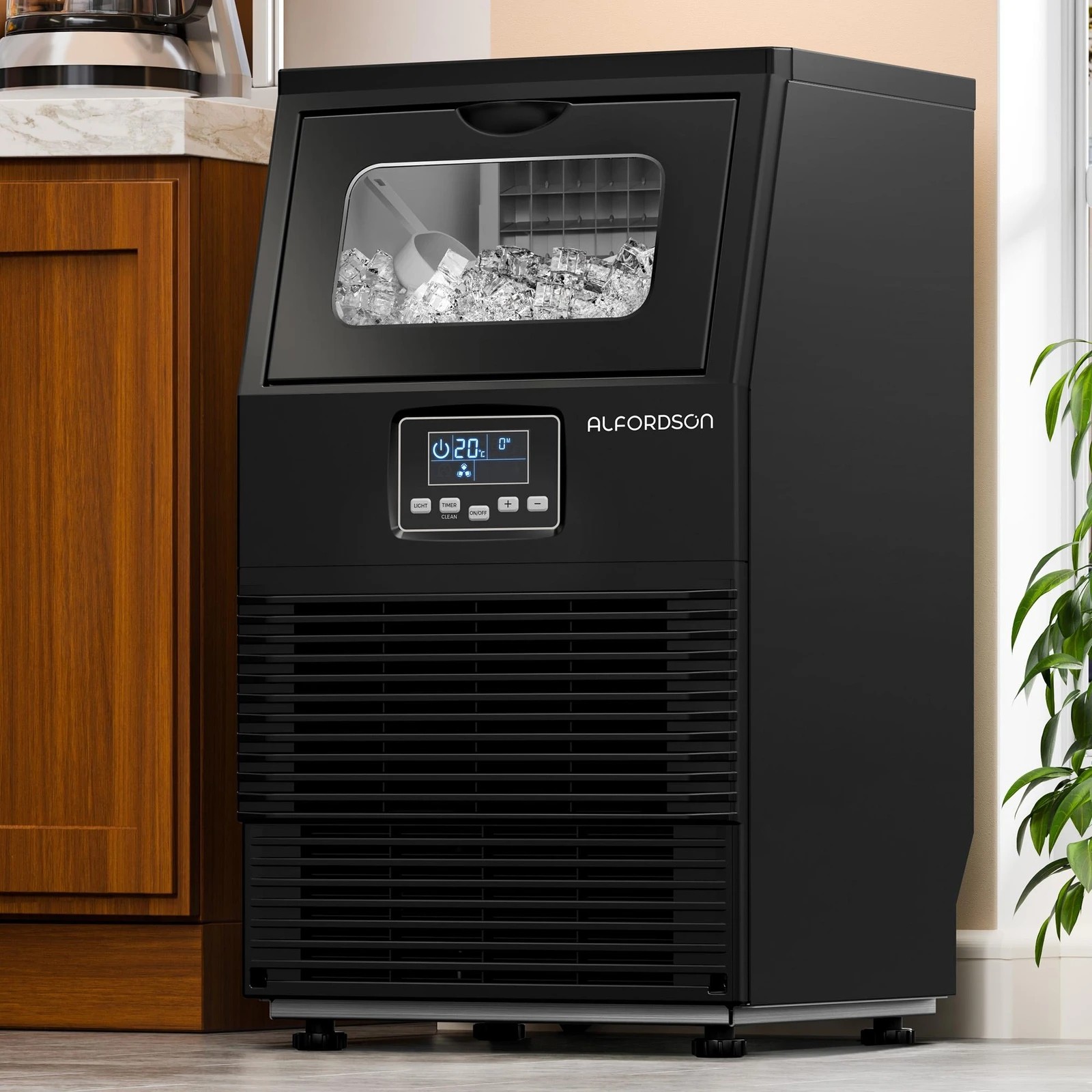 2 Alfordson Commercial Ice Maker Machine 38kg Ice Cube Stainless Steel - Black, 2 of 9