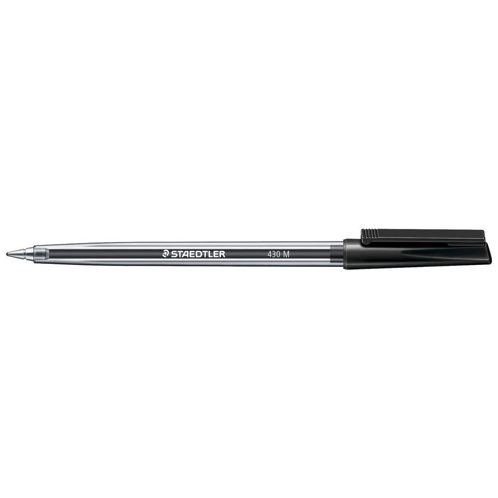 2 Staedtler 430 Medium Ballpoint Pens Black 5 Pack, 2 of 2