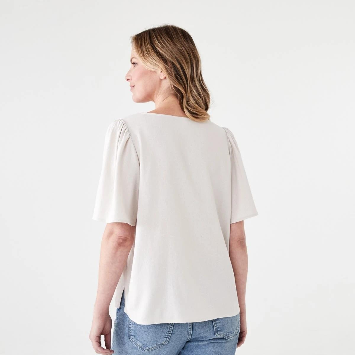 3 Short Sleeve Flutter Top NATURAL BEIGE, 3 of 6
