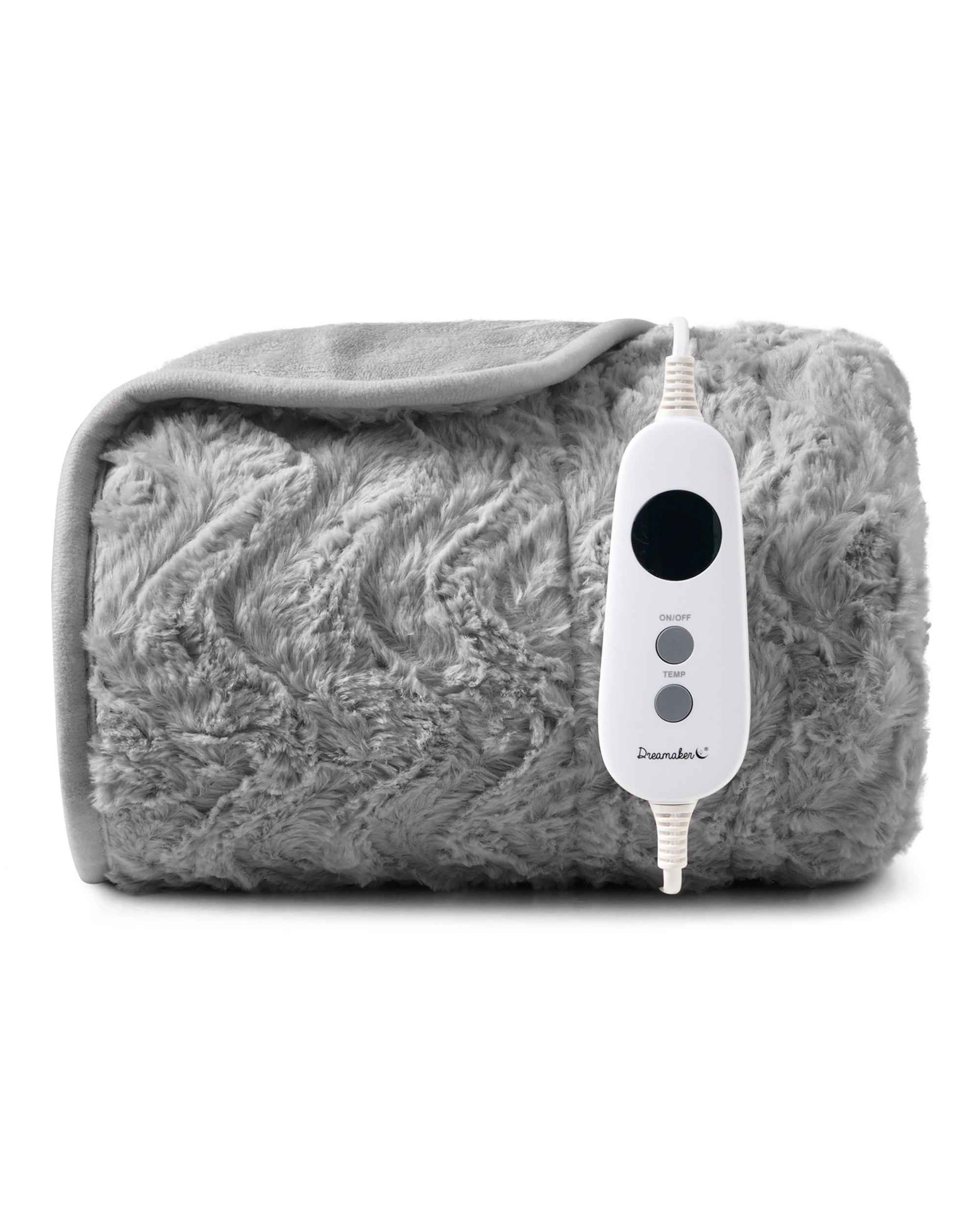 2 Dreamaker Felix 500gsm Faux Fur Heated Throw 130x160cm - Silver, 2 of 7