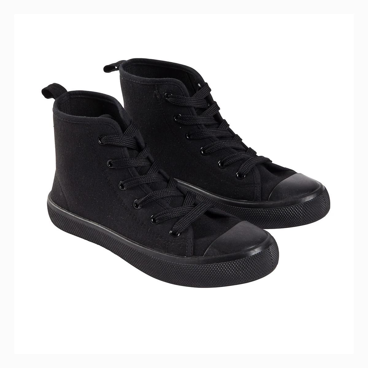 4 Senior High Top Canvas Sneakers Black, 4 of 5