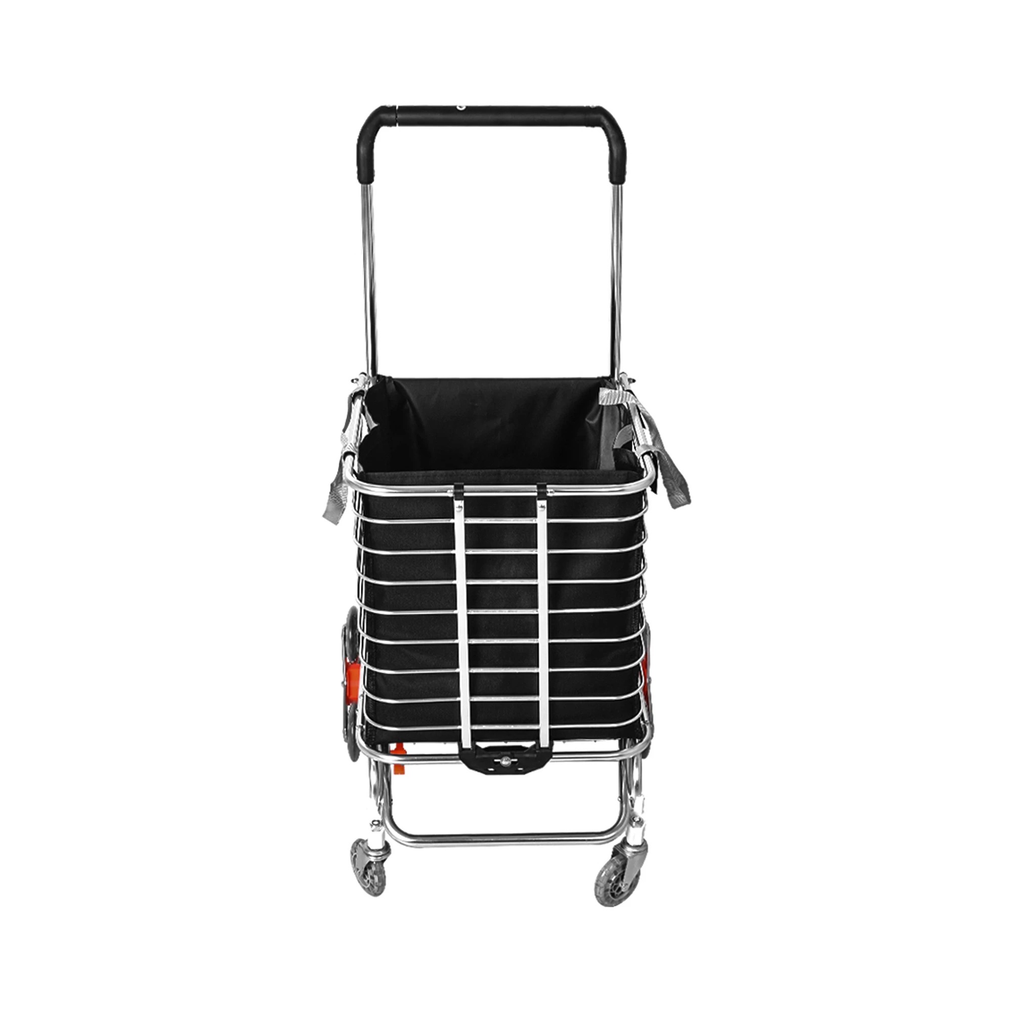 1 Mountview Foldable Shopping Cart Trolley Basket Grocery Portable Black 40L Wheel - Black, 1 of 5