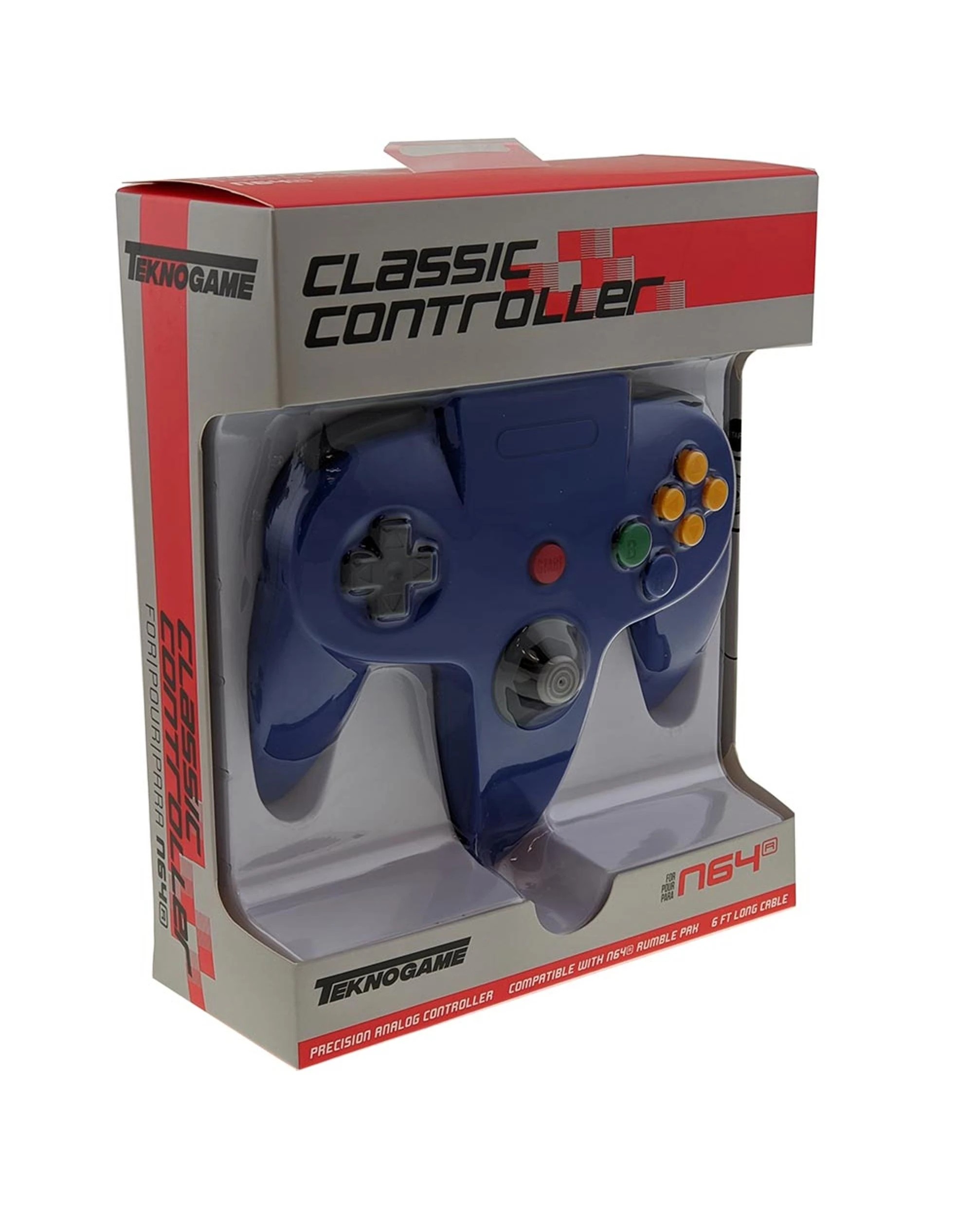 1 Teknogame Classic Controller for Nintendo 64 - Blue, 1 of 1