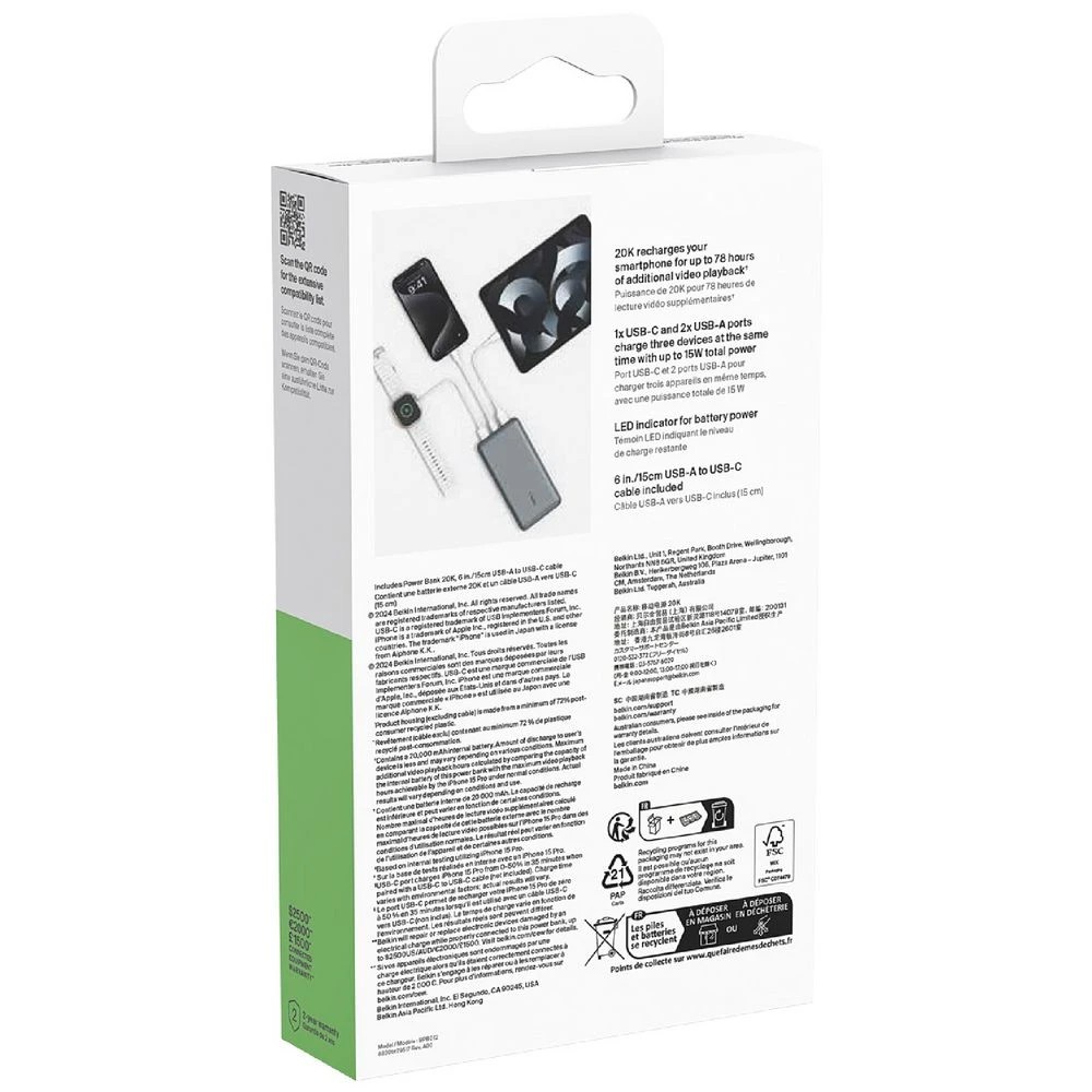 7 Belkin Boost 20K Power Bank Space Grey, 7 of 7