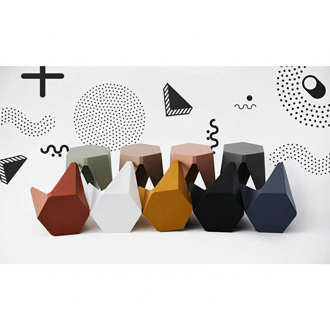 7 Artiss 2x Bar Stools Puzzle Plastic Foot Stool - White, 7 of 7