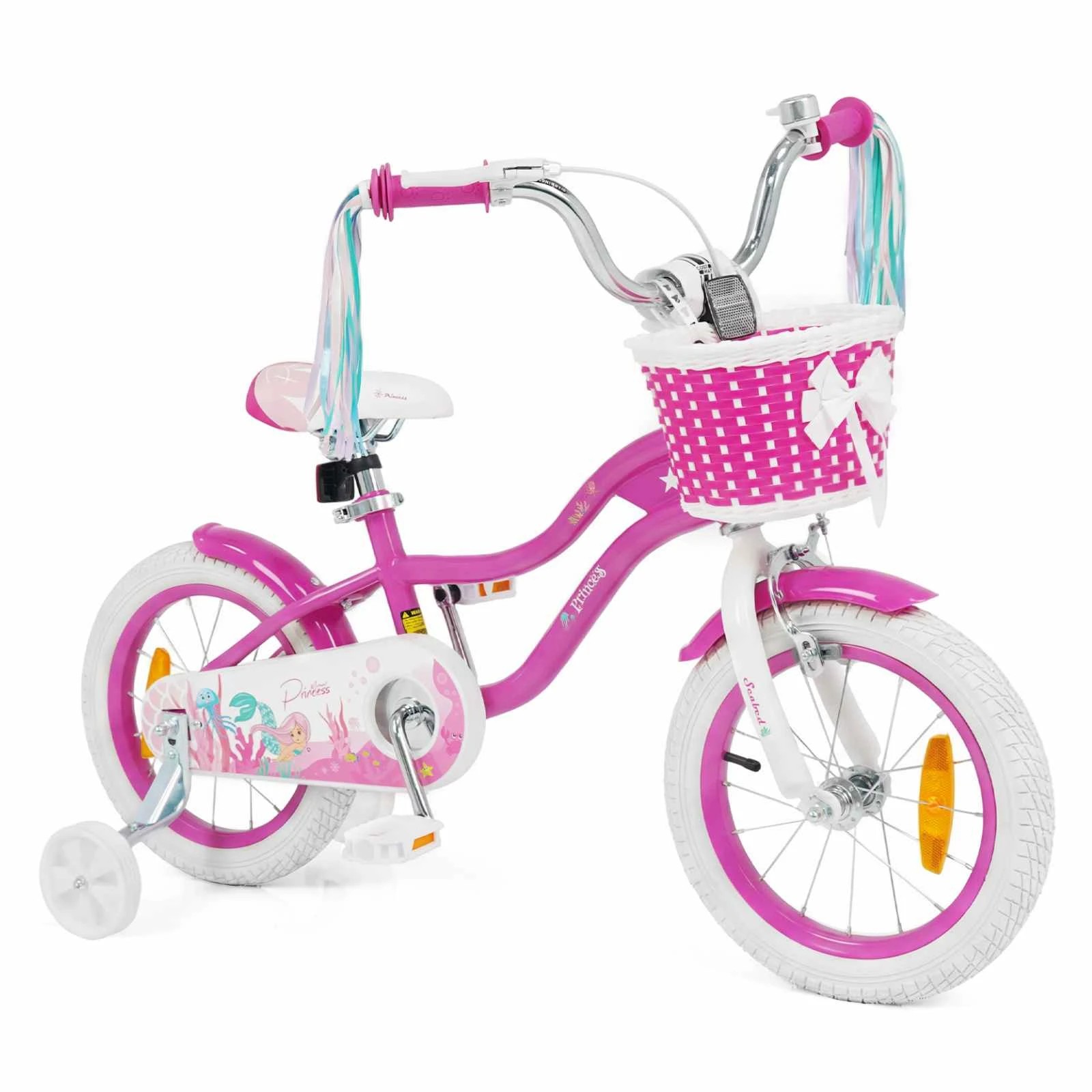 1 Costway 36cm Kids Bicycle Adjustable Mermaid Girls Bike w/Training Wheels, 1 of 1