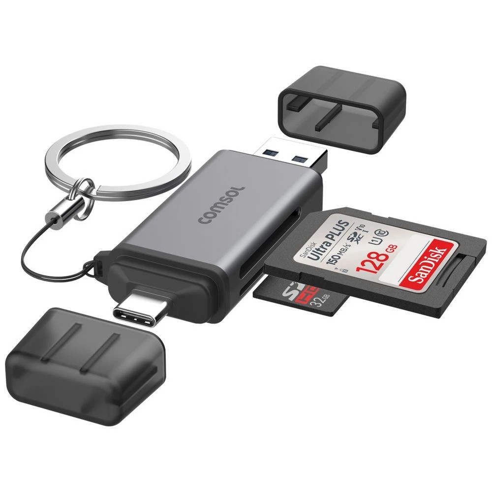 1 Comsol Dual USB-C/A SD Card Reader, 1 of 4