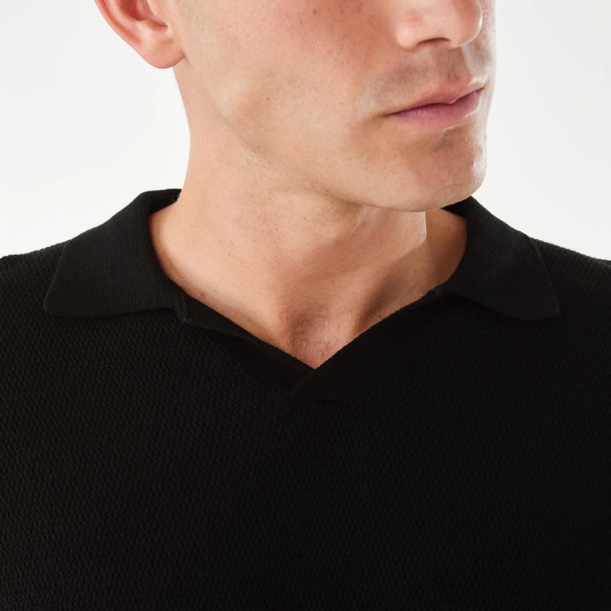 6 Knit Polo Shirt Black, 6 of 6