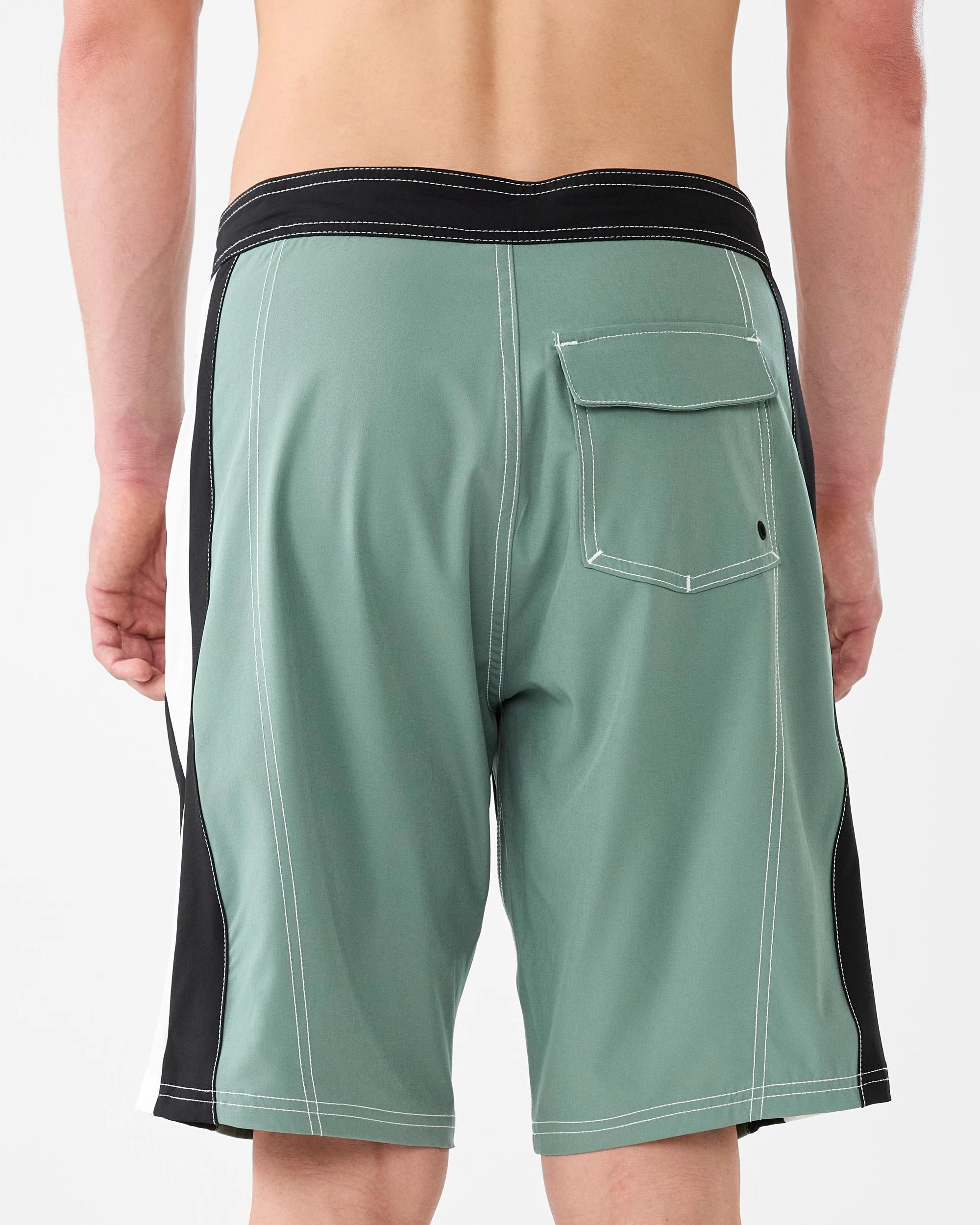 3 Spliced Stretch Swim Boardshorts Grn Agave, 3 of 6