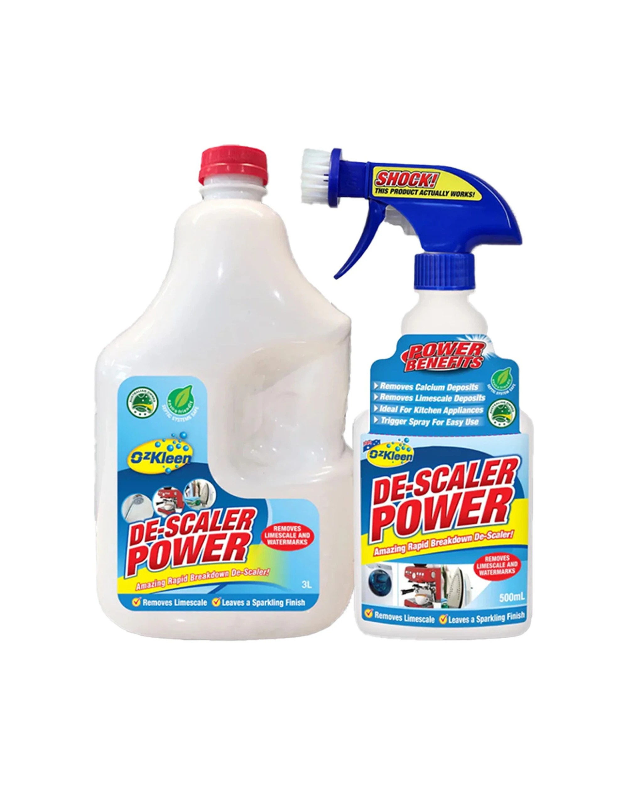 1 OzKleen Descaler Power 3L Refill and 500ml Spray Bundle, Limescale Remover Cleaner Combo Set - Clear, 1 of 1