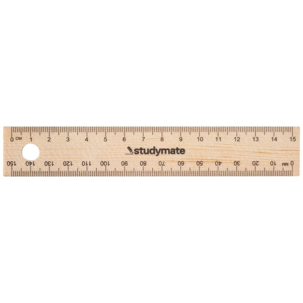 1 Studymate Wooden Ruler 15cm, 1 of 2