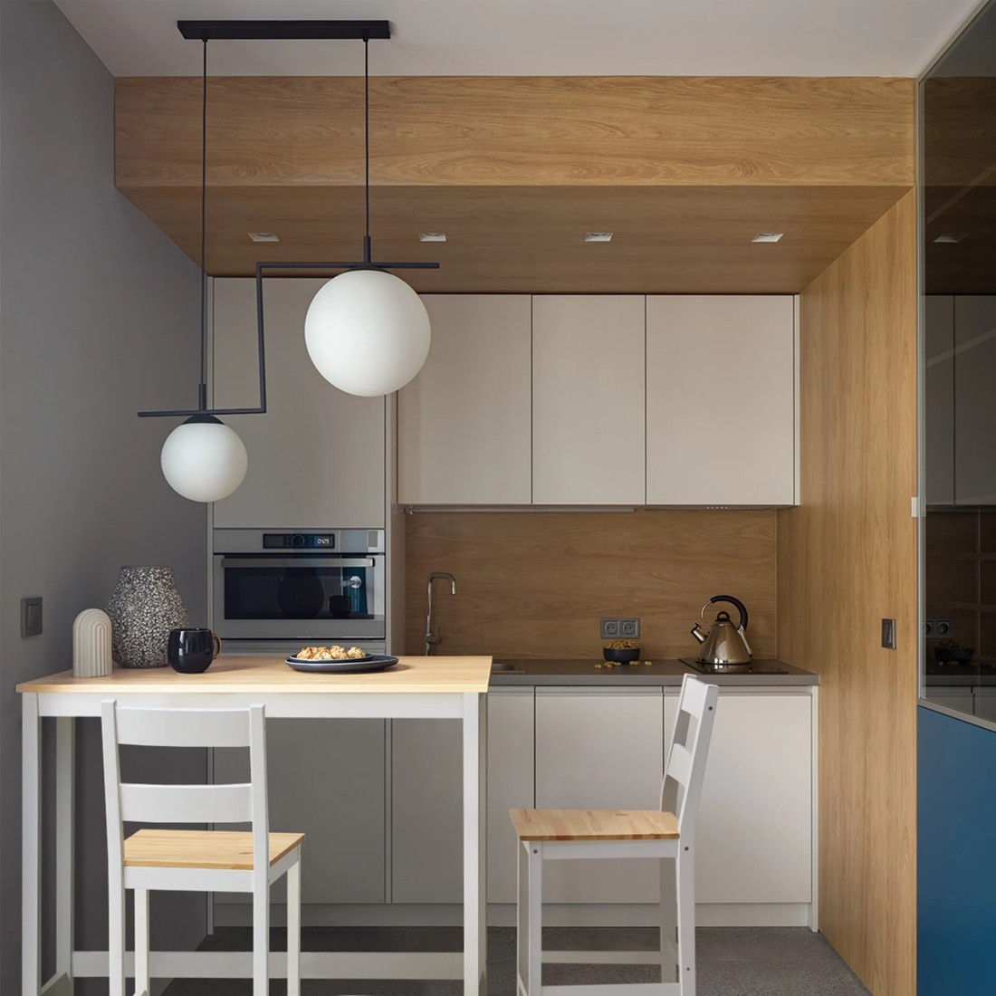 3 Oikiture 3pcs Bar Table Set 2 Stools Chairs Kitchen Dining Breakfast Cafe Tables
 - Multi, 3 of 10