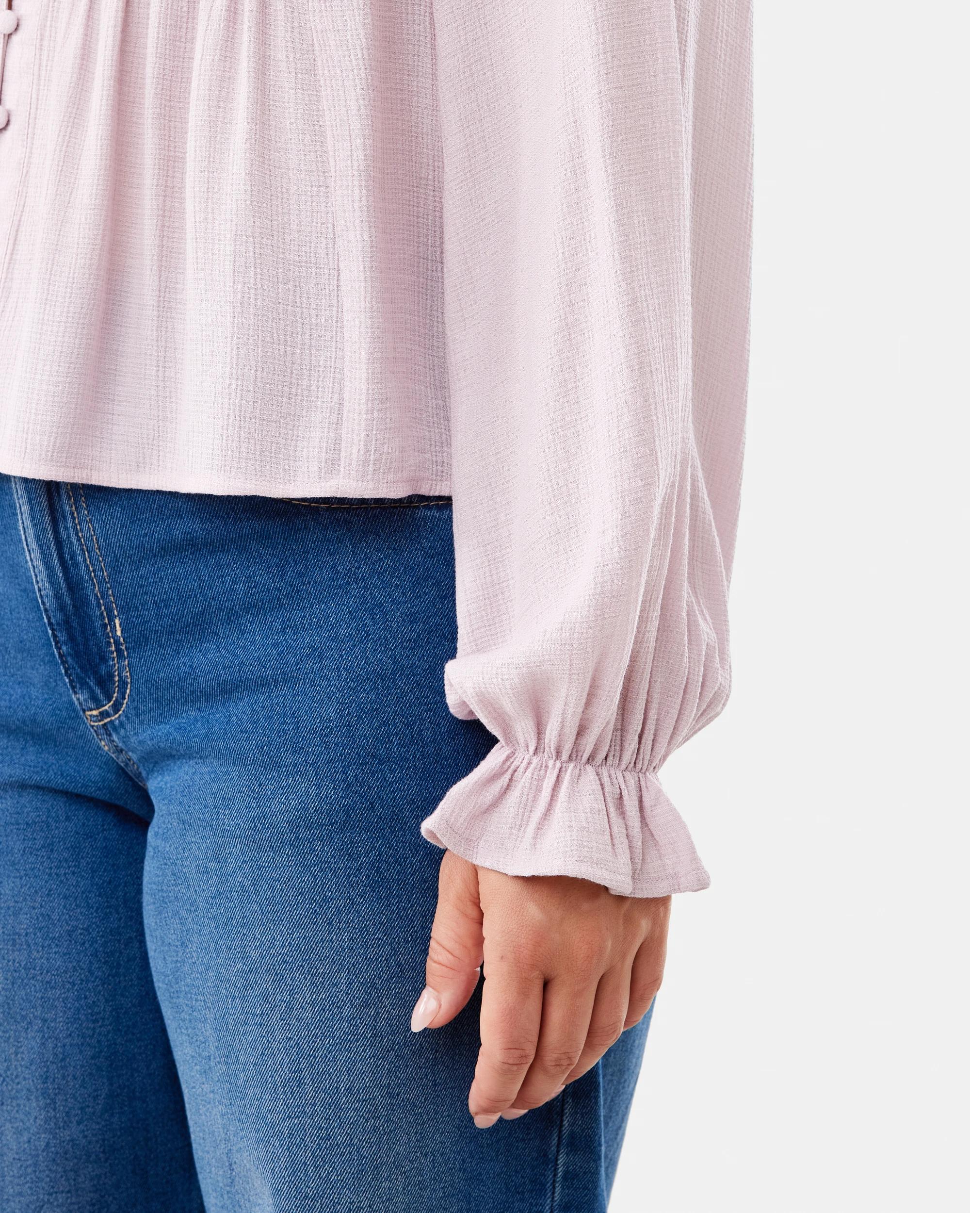 7 Long Sleeve Boho Detail Top Soft Prpl, 7 of 7