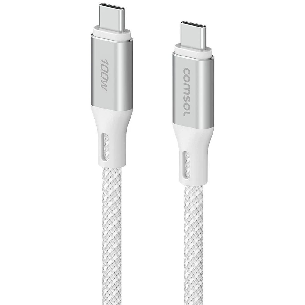 1 Comsol USB-C Cable 100W 3m White, 1 of 4