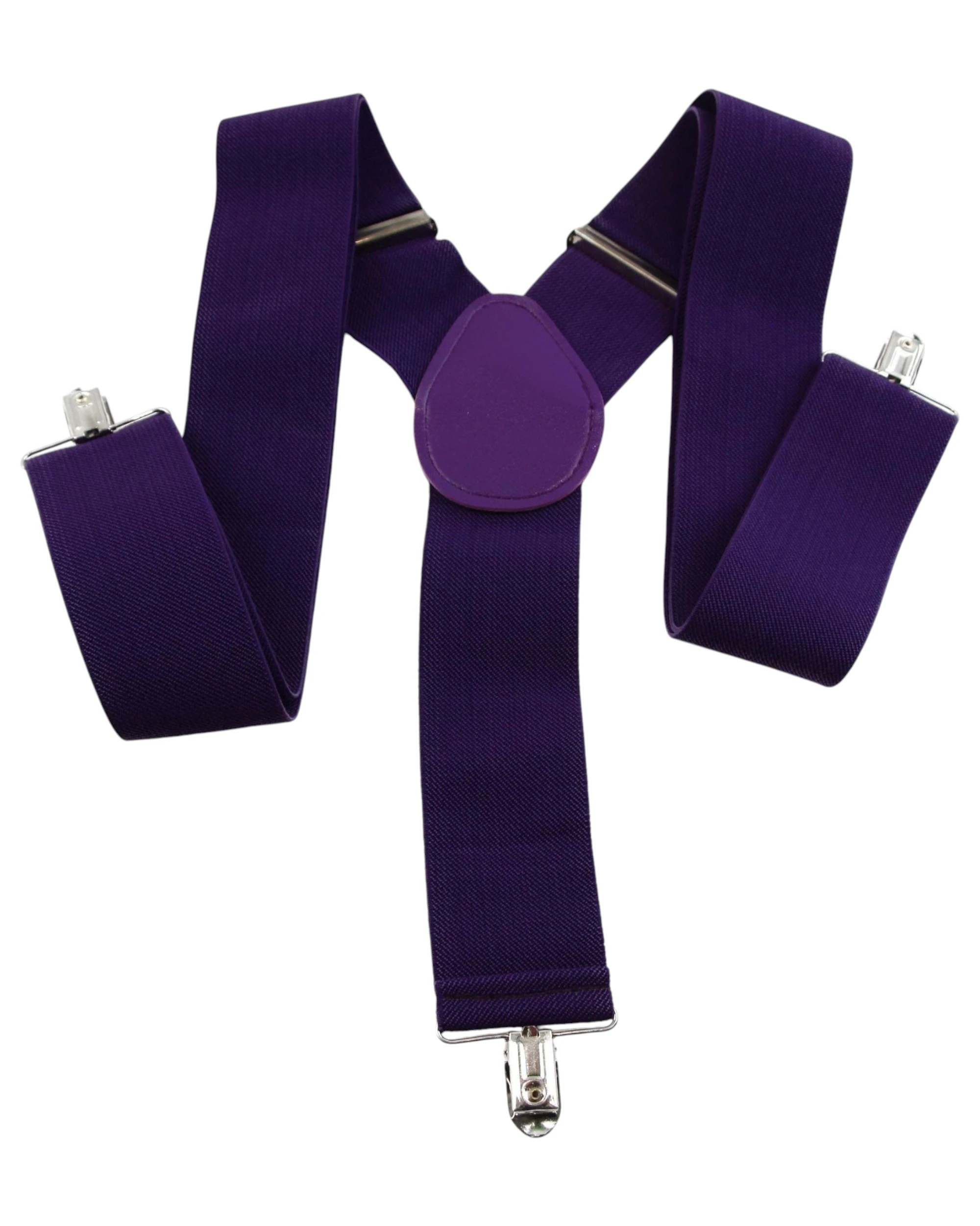 1 Zasel Mens Adjustable Extra Wide Heavy Duty 120cm Suspenders - Purple - Purple, 1 of 3