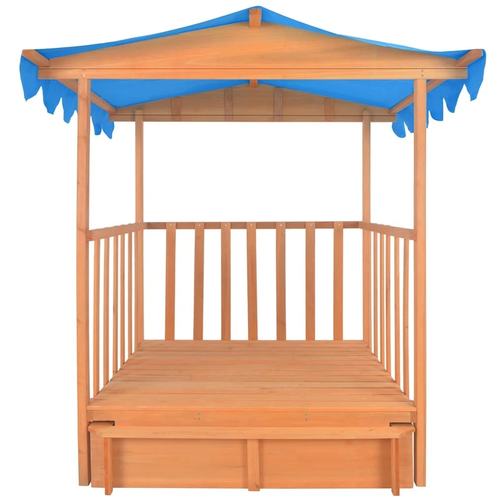 4 Vidaxl Playhouse With Sandbox Wooden Playhouse With Sandbox - Blue, 4 of 9