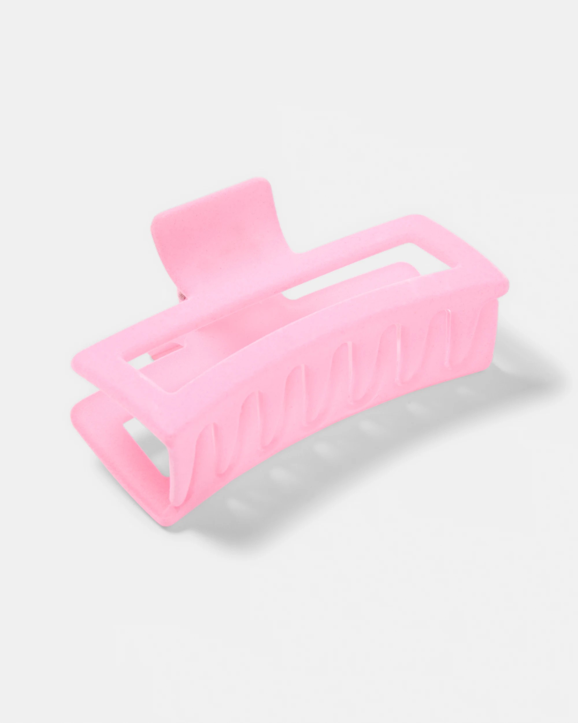 2 Pink Velvet Rectangle Claw Hair Clip, 2 of 4