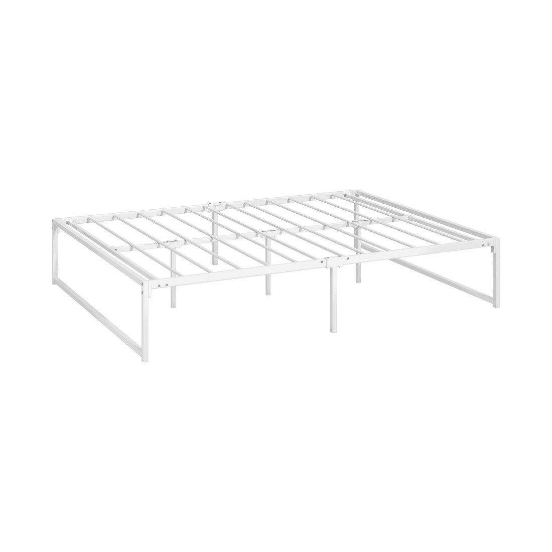 6 Oikiture Metal Bed Frame Queen Size Beds Base Platform
 - White, 6 of 9