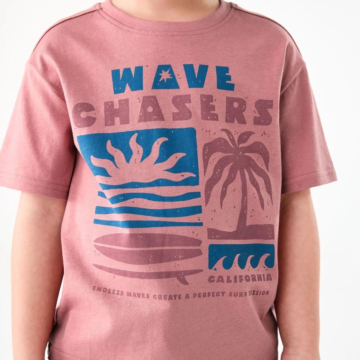 4 Chest Print T-shirt WAVE CHASERS WASHED CLAY, 4 of 6