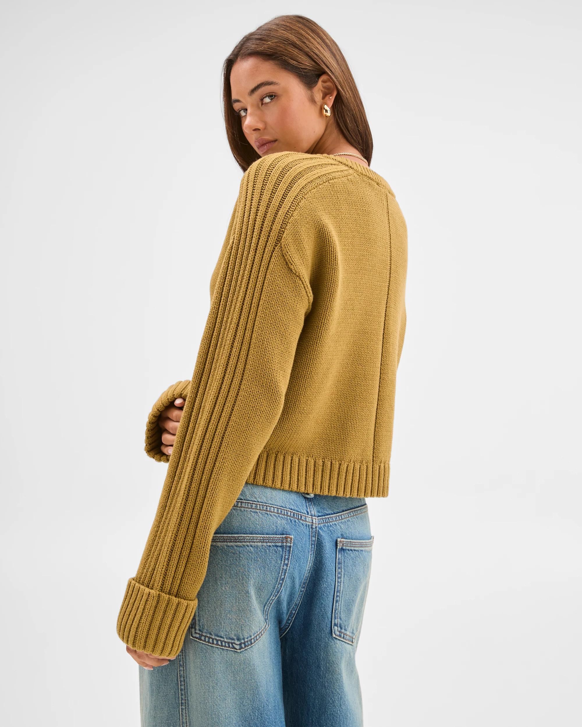 6 Lily Loves Australian Cotton Blend Knit Cardigan DARK OLIVE, 6 of 7