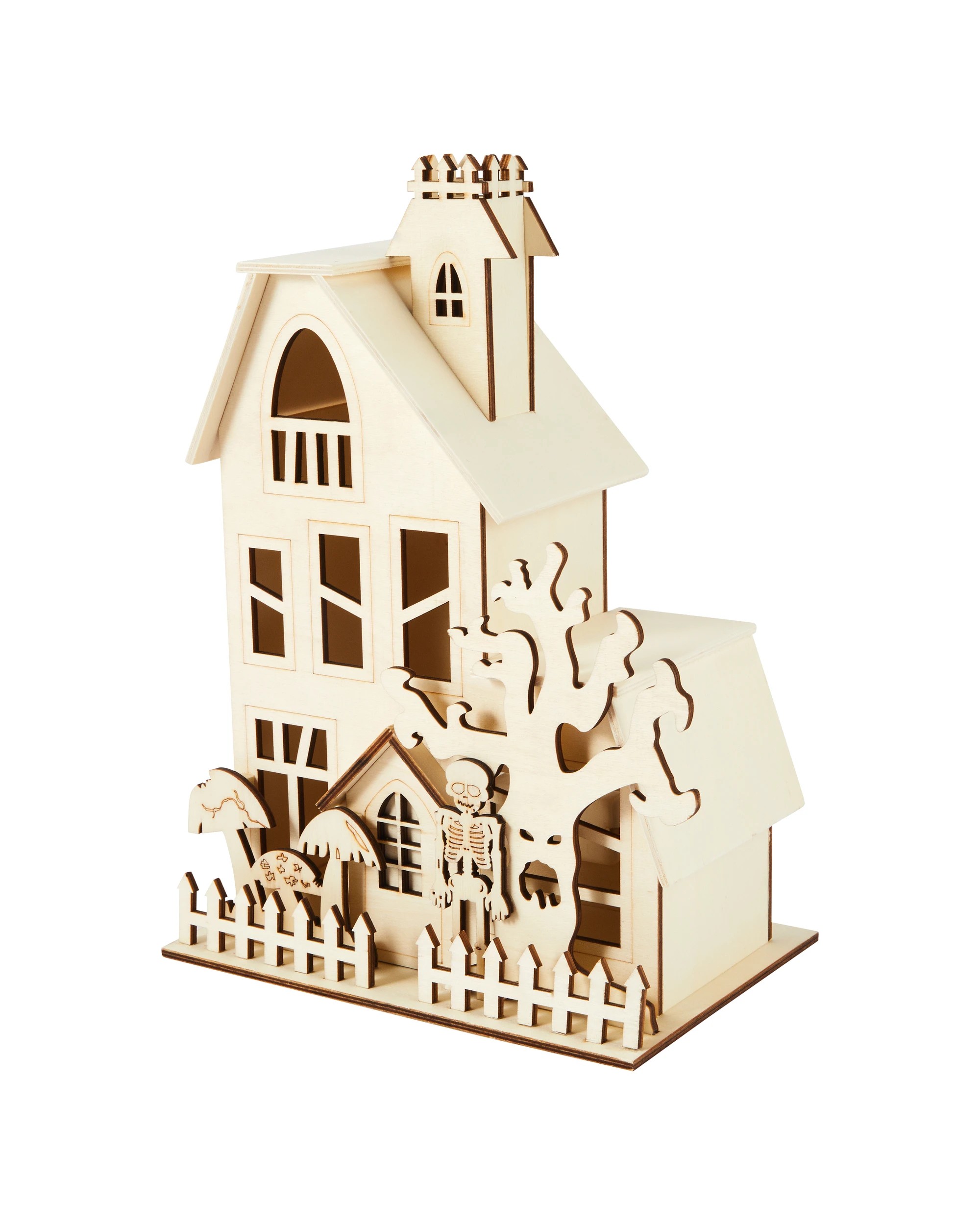 4 Halloween Craft Wood Blank - LED House, 4 of 9