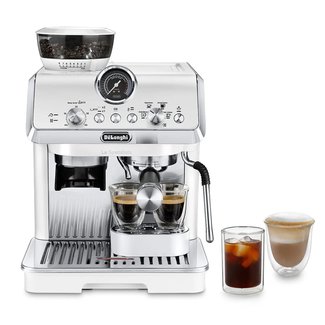 2 De'Longhi La Specialista Arte Evo with Cold Brew Manual Espresso Coffee Machine White, 2 of 5