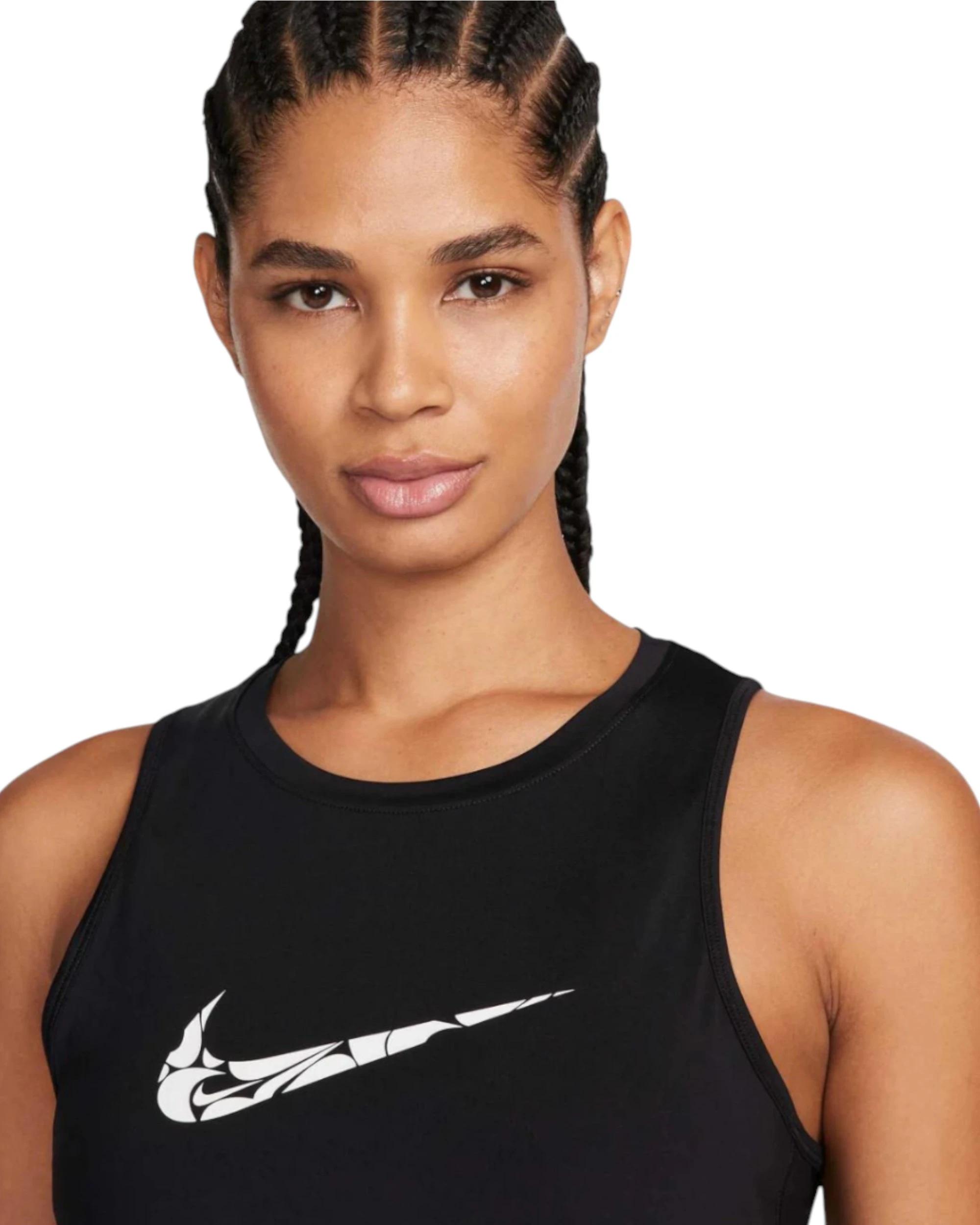 2 Nike 3 Pack Womens One Swoosh Graphic Running Tank Top Singlet BLACK, 2 of 4
