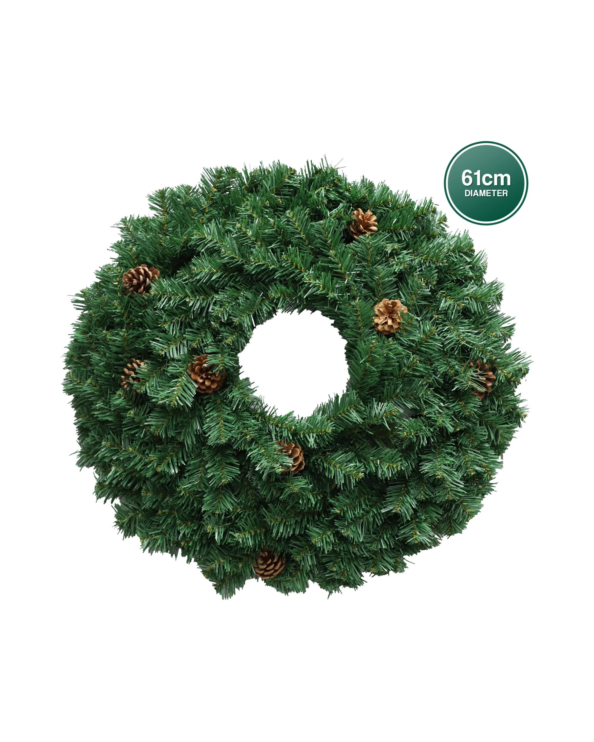 3 Christabelle 61cm Christmas Wreath Yuletide Glow With Pine Cones And Led Lights Front Door Decoration, 3 of 7