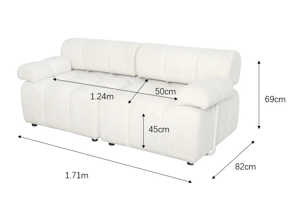 9 Mali 2 Seat Compressed Sofa - Cream, 9 of 9