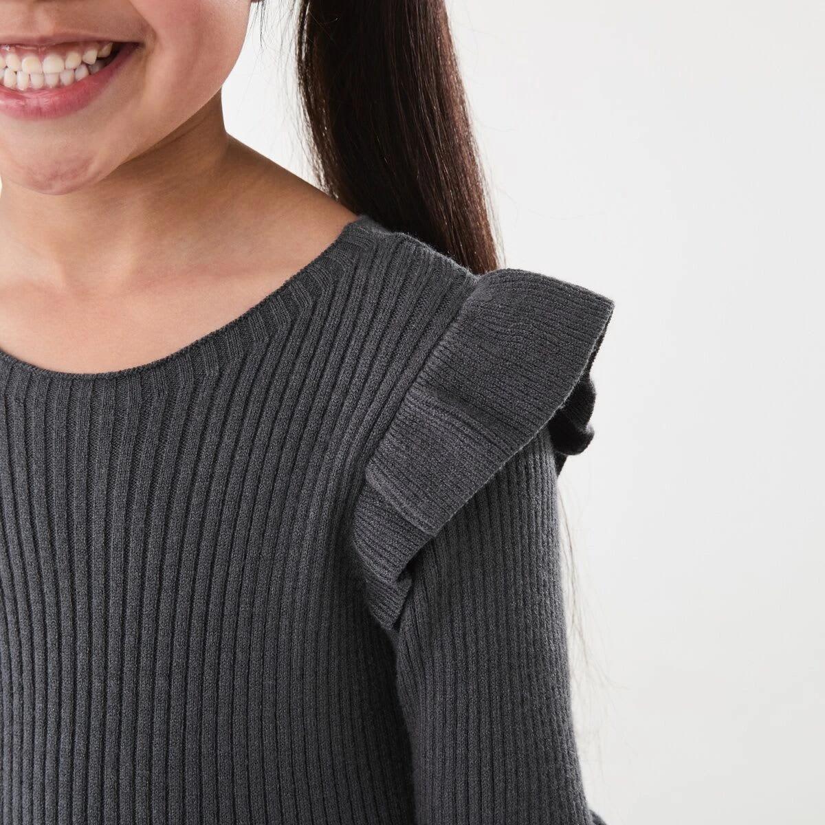 5 Long Sleeve Viscose Knit Dress Nine Grey, 5 of 10