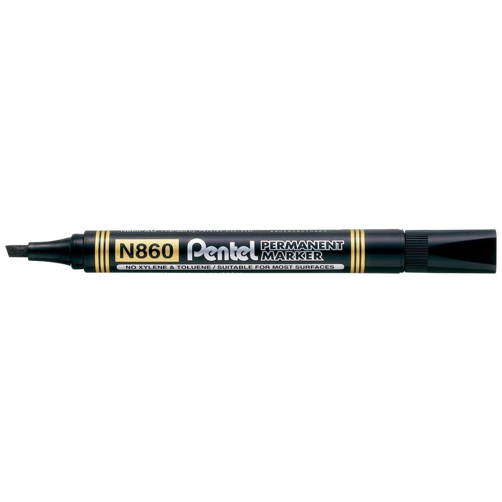 1 Pentel N860 Permanent Marker Chisel Black, 1 of 1