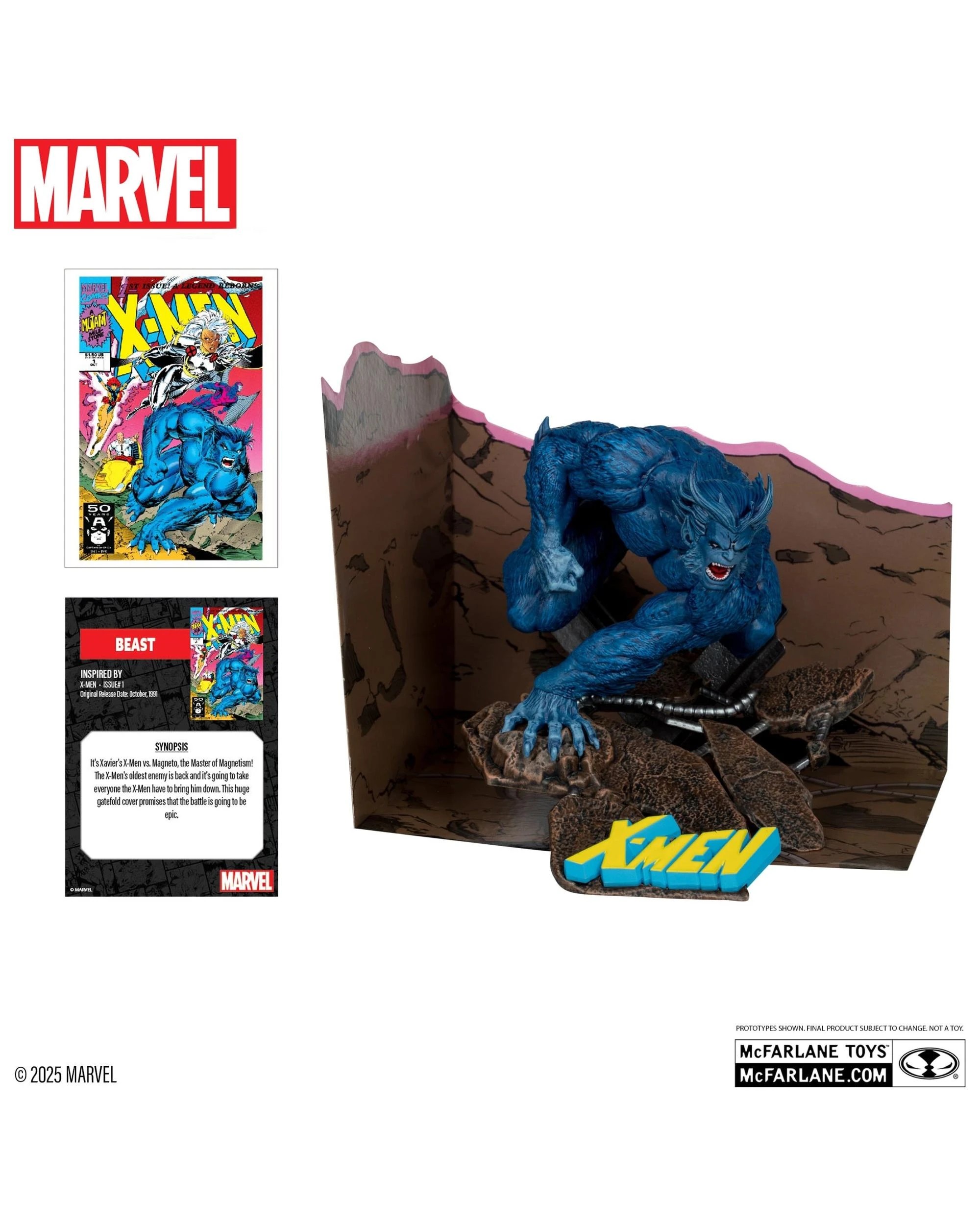 2 McFarlane Toys Marvel Collection Beast X-Men #1 1:10 Scale Figure, 2 of 8