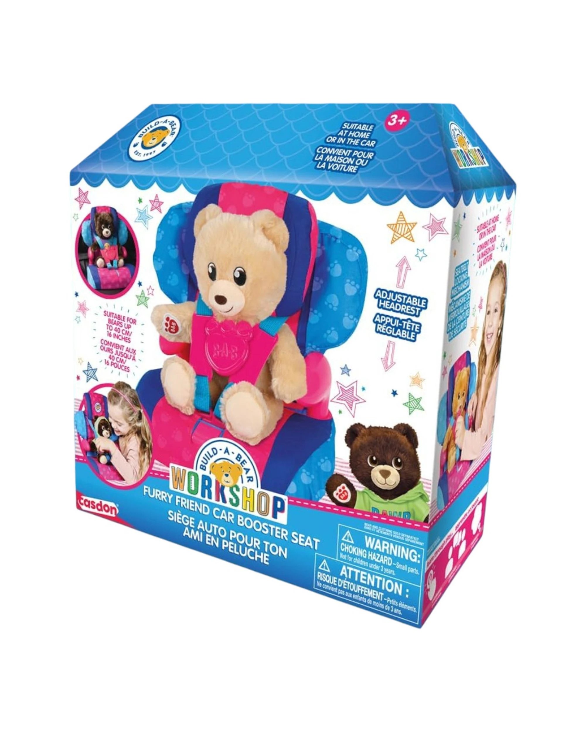 1 Casdon Build-A-Bear Workshop Furry Friend Car Booster Seat, 1 of 6