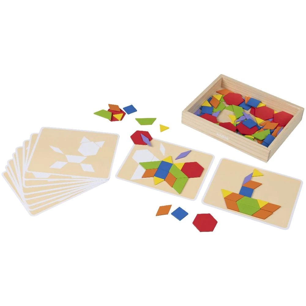 4 Kadink Wooden Geometric Shapes and Cards Set, 4 of 5