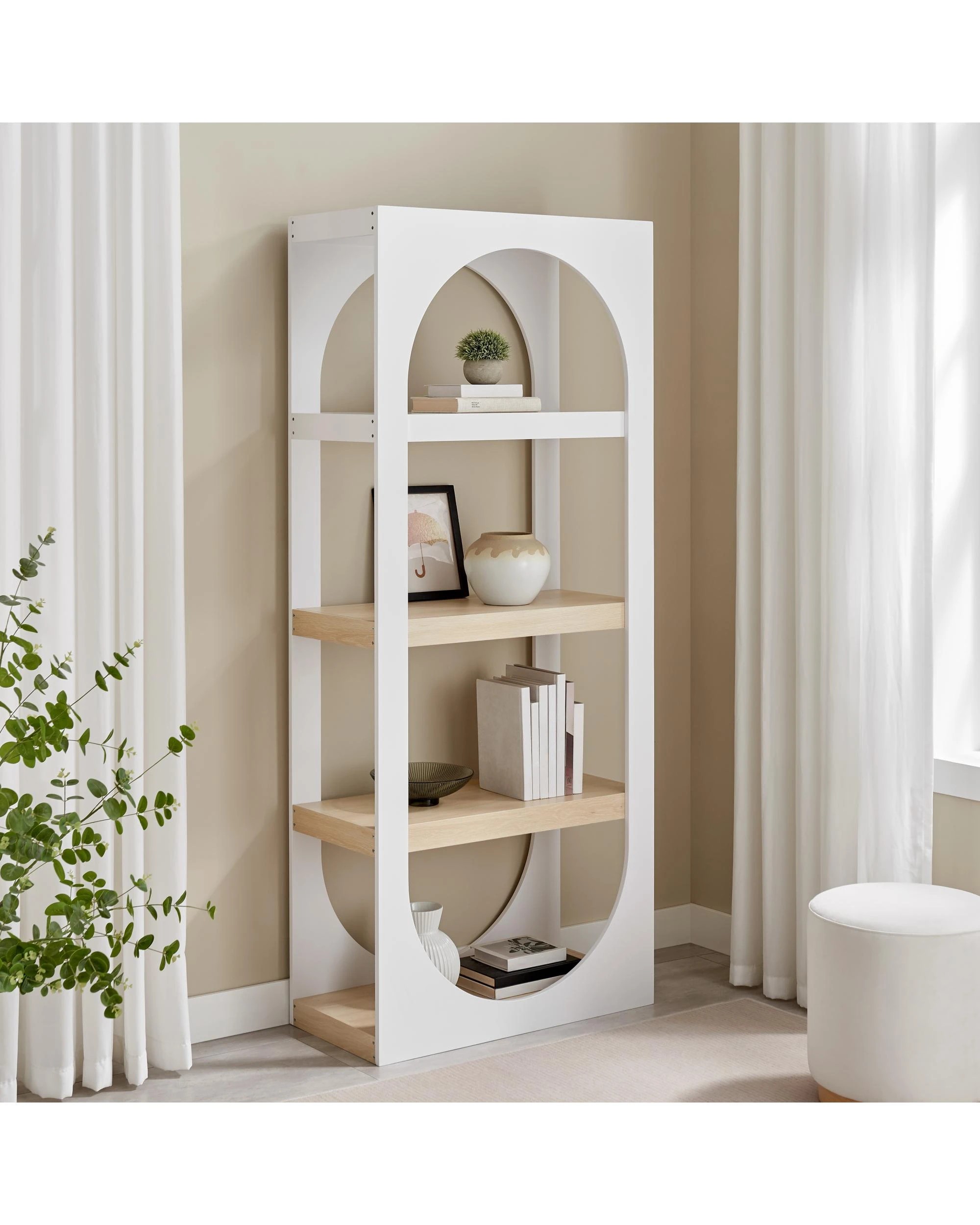 3 Kodu Bookcase Bookshelf Display Unit 4 Tier - White, 3 of 9