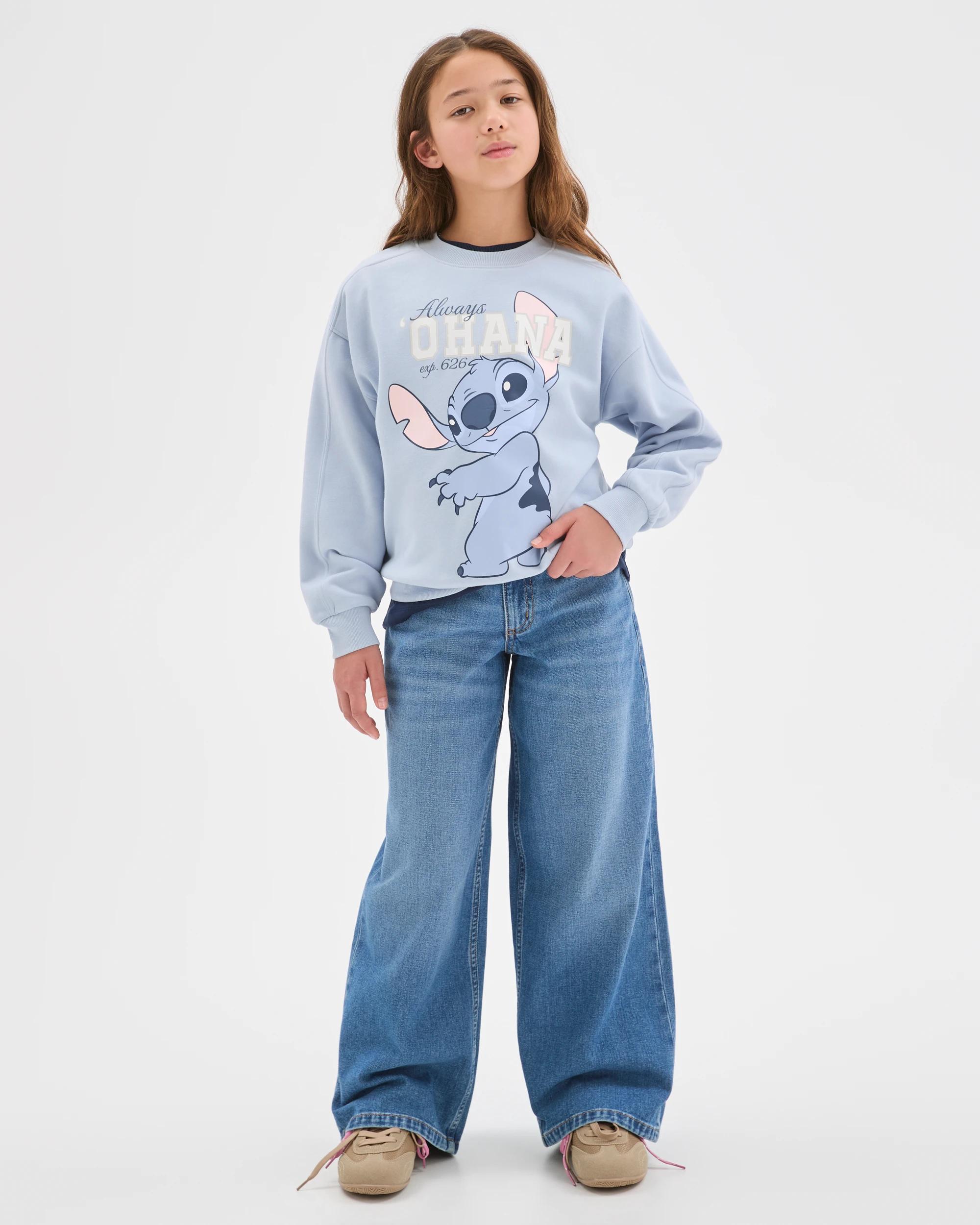 1 Disney Lilo & Stitch Australian Cotton Blend Fleece Jumper STITCH PALE BLUE, 1 of 6