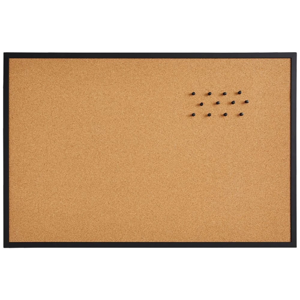 1 J.Burrows Cork Board 900 x 600mm Black, 1 of 3